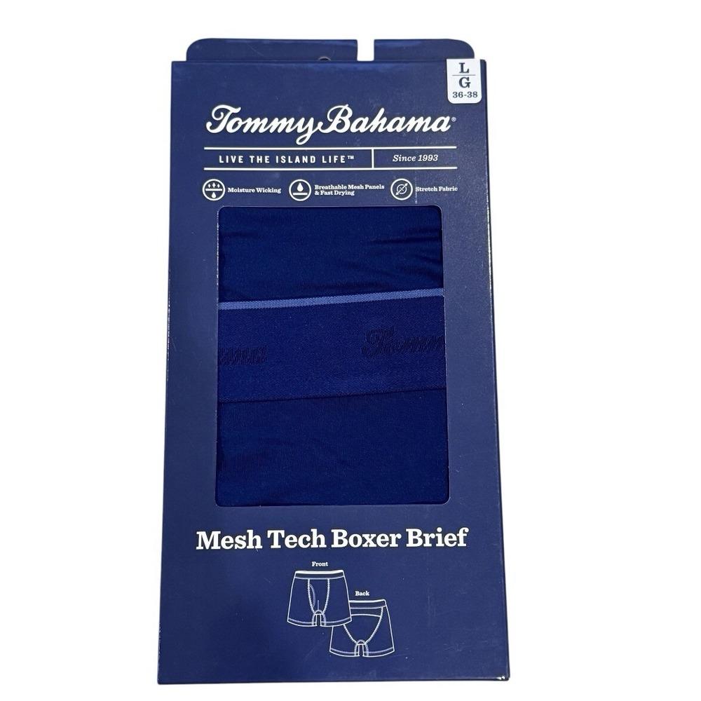 Tommy Bahama Mesh Tech Boxer Brief Men's Large Navy NWT MSRP $30/1 Boxer Per Box
